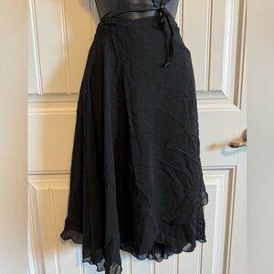 Black Women's Ballet Wrap Skirt - Classic Flowy Silhouette